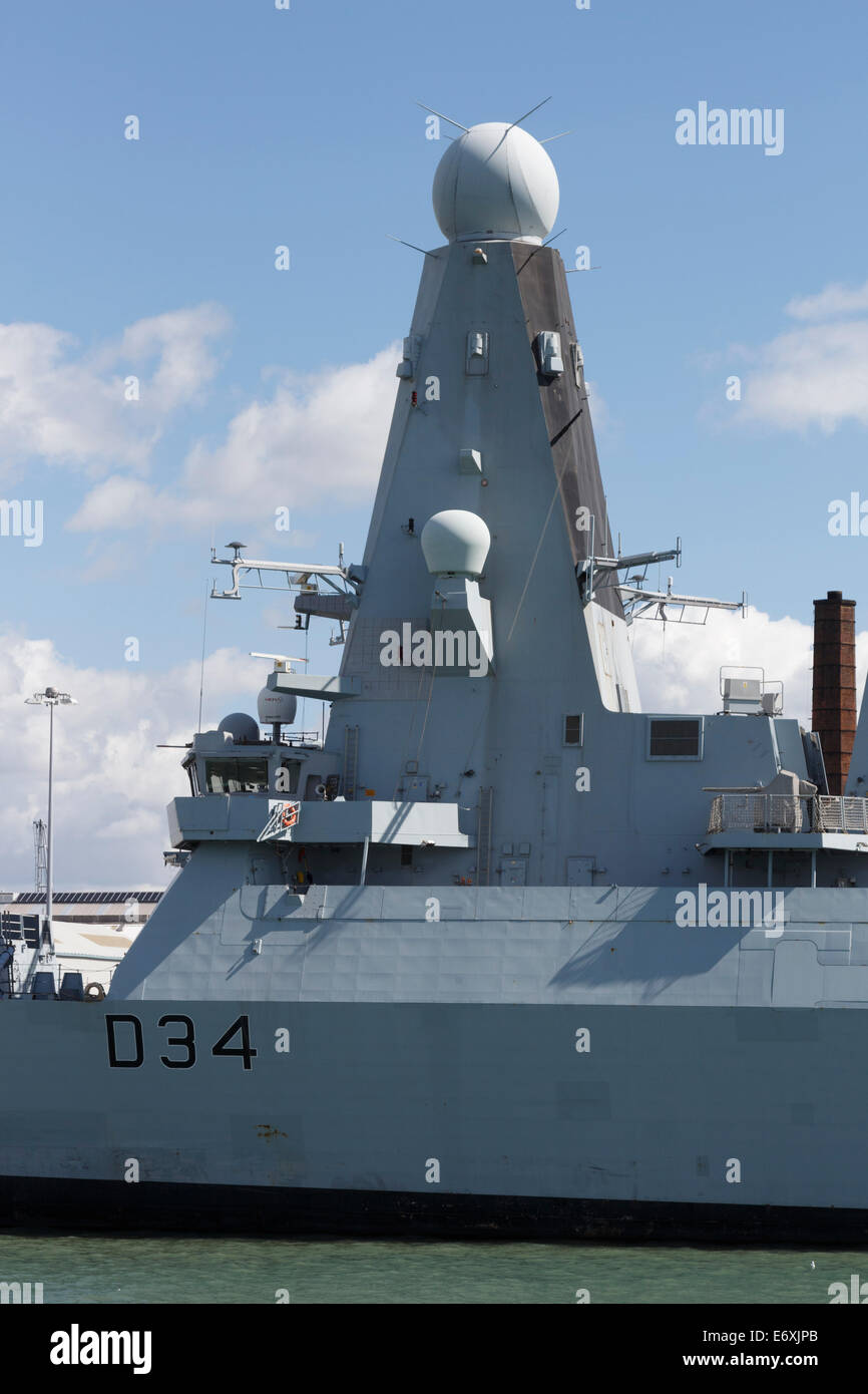 HMS Diamond D34 Type 45 Daring-Klasse Luft Verteidigung Portsmouth dockt uk gb Stockfoto