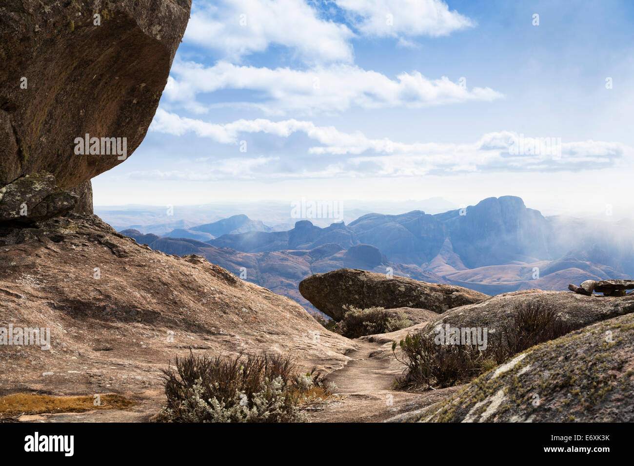 Felsformationen im Andringitra Nationalpark, Andringitra Gebirge, Afrika, Süd-Madagaskar Stockfoto