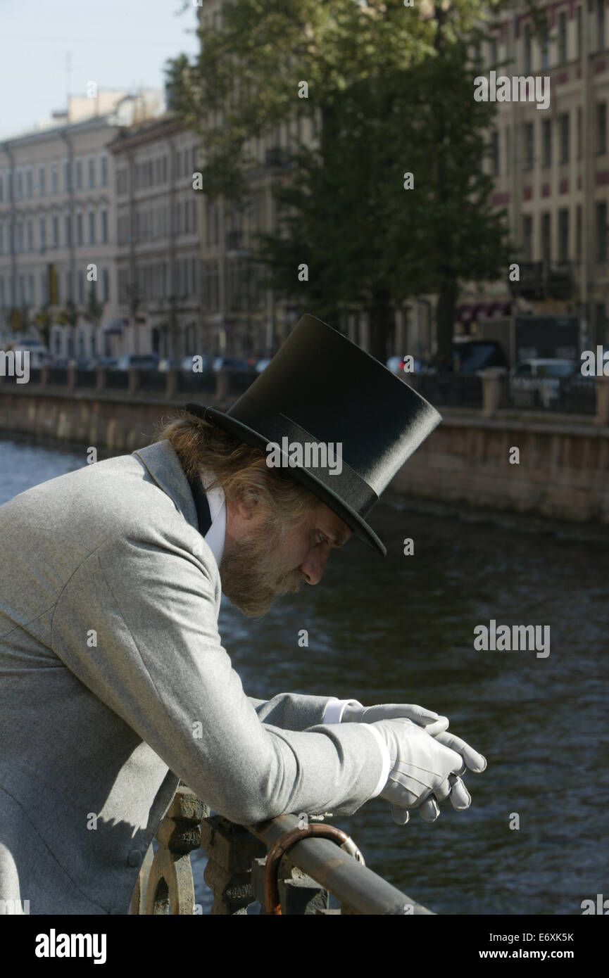 Dreharbeiten zum Film "Schuld und Sühne". Eine Verfilmung des Romans von Fyodor Dostoyevsky. Stockfoto
