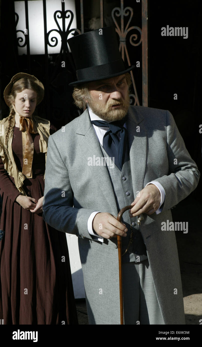 Dreharbeiten zum Film "Schuld und Sühne". Eine Verfilmung des Romans von Fyodor Dostoyevsky. Stockfoto