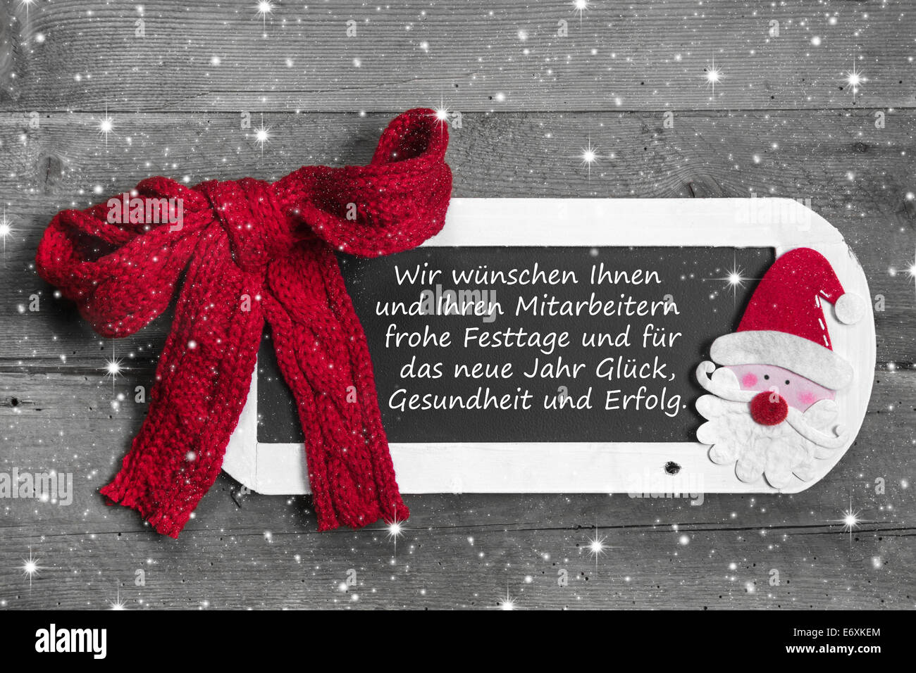 Grusskarte Weihnachten für Mitarbeiter und Kunden rotweiß Country