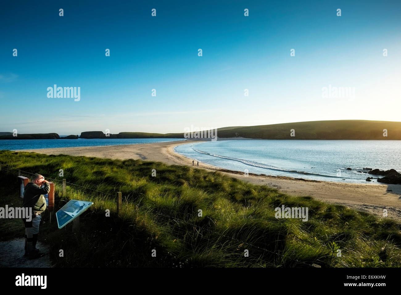 Touristische St Ninan's Bay Shetland Insel. Credit: LEE RAMSDEN/ALAMY Stockfoto