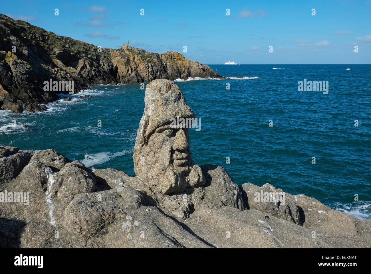 Rock, Skulpturen, Rotheneuf, St. Malo, Bretagne, Frankreich Stockfoto