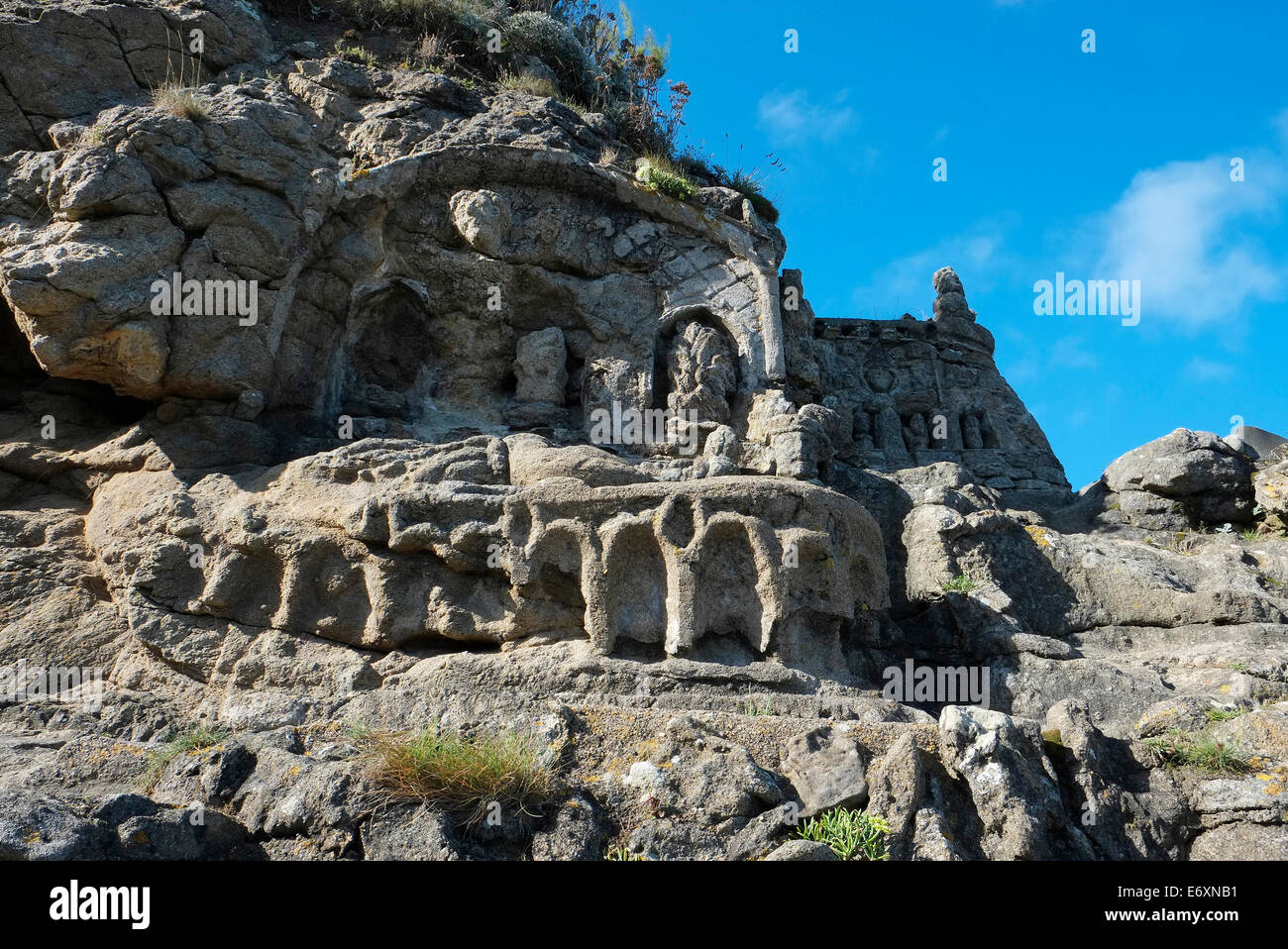 Rock, Skulpturen, Rotheneuf, St. Malo, Bretagne, Frankreich Stockfoto