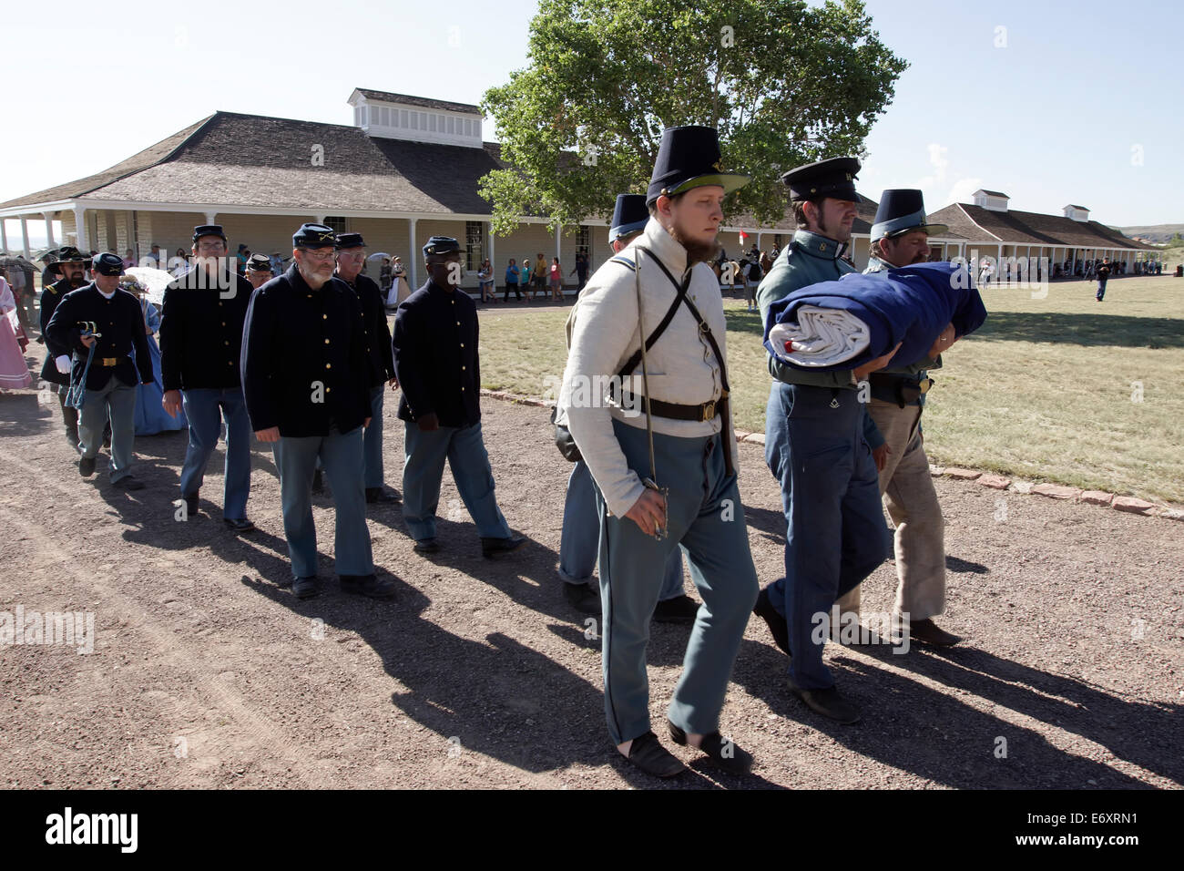 Alte Fort Tag jährliche Veranstaltung im historischen Stätte Fort Davis, Texas. Die Militärposten veranstaltete die Buffalo Soldiers. Stockfoto