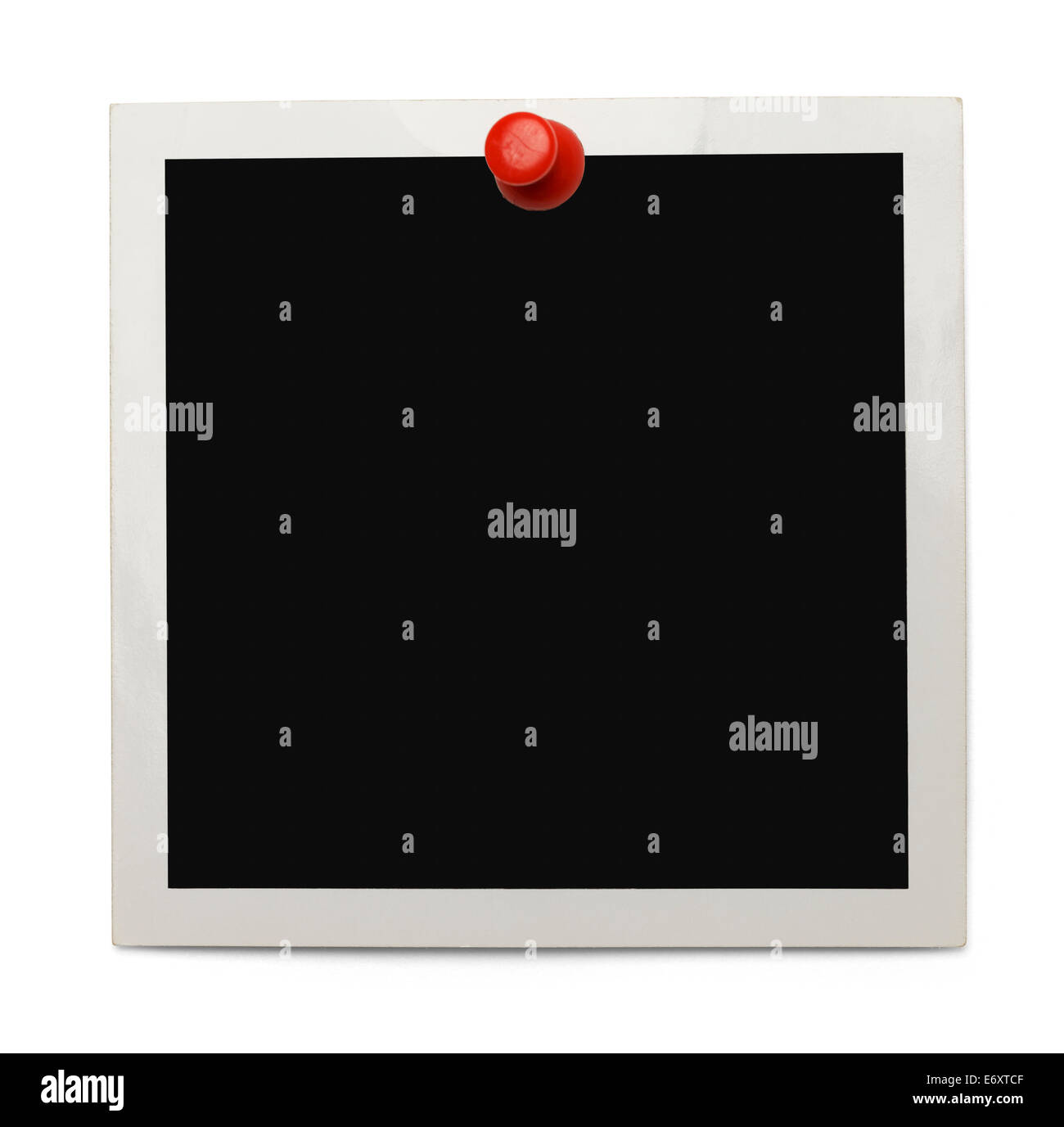 Altes Foto mit textfreiraum und rote Daumen gestochen, Isolated on White Background. Stockfoto Altes Foto mit textfreiraum und rote Daumen gestochen, Isolated on White Background. Stockfoto