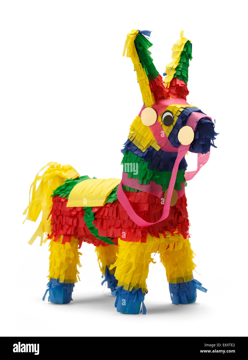 Mexikanische Esel Piñata, Isolated on White Background. Stockfoto