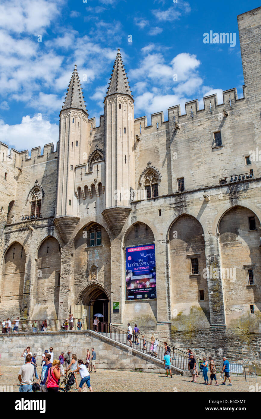 Palais des Papes, Palast der Päpste in Avignon, Provence, Frankreich Stockfoto