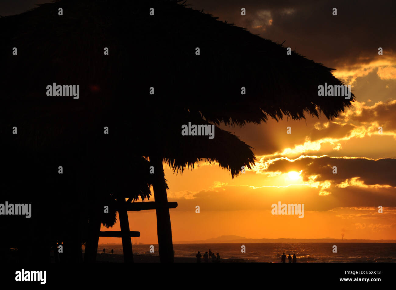 Sonnenuntergang in der Karibik Stockfoto