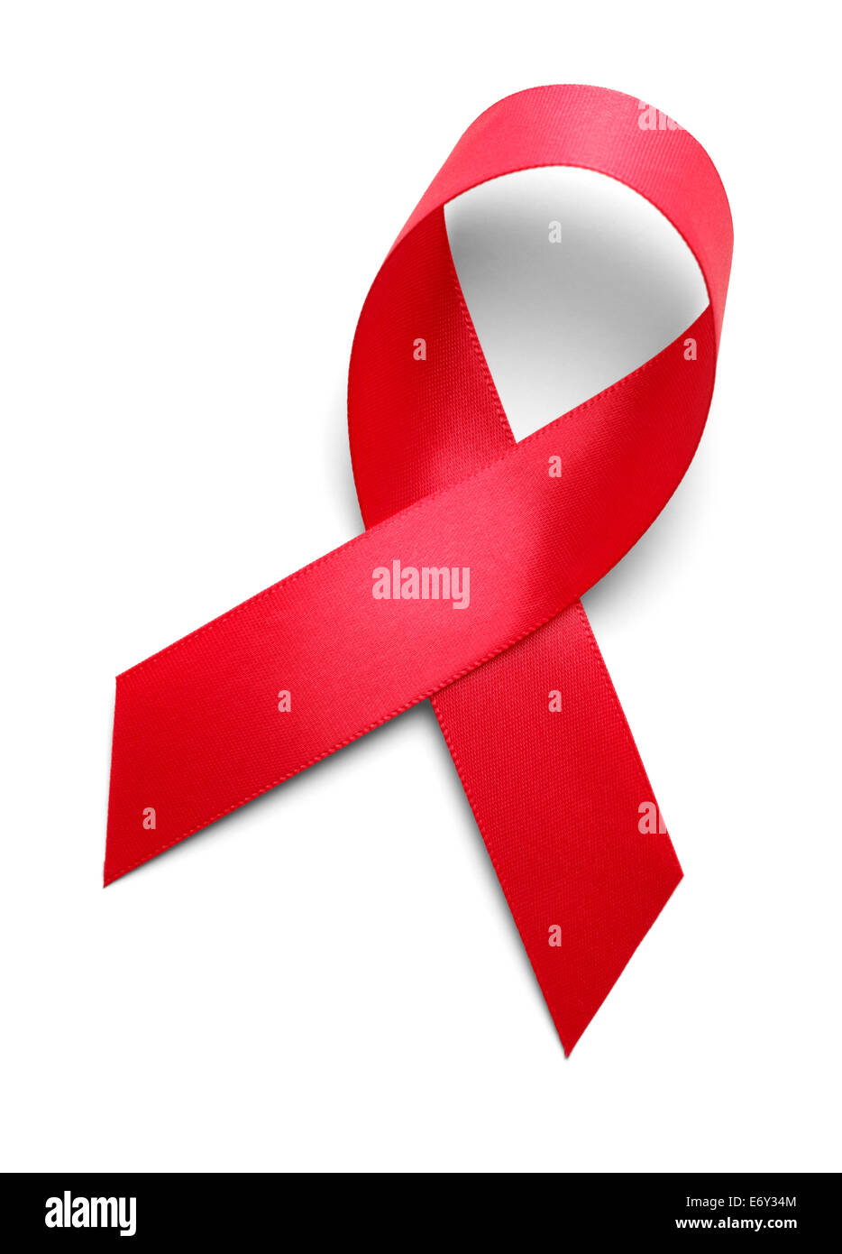 Red Ribbon Isolated on White Background. Stockfoto