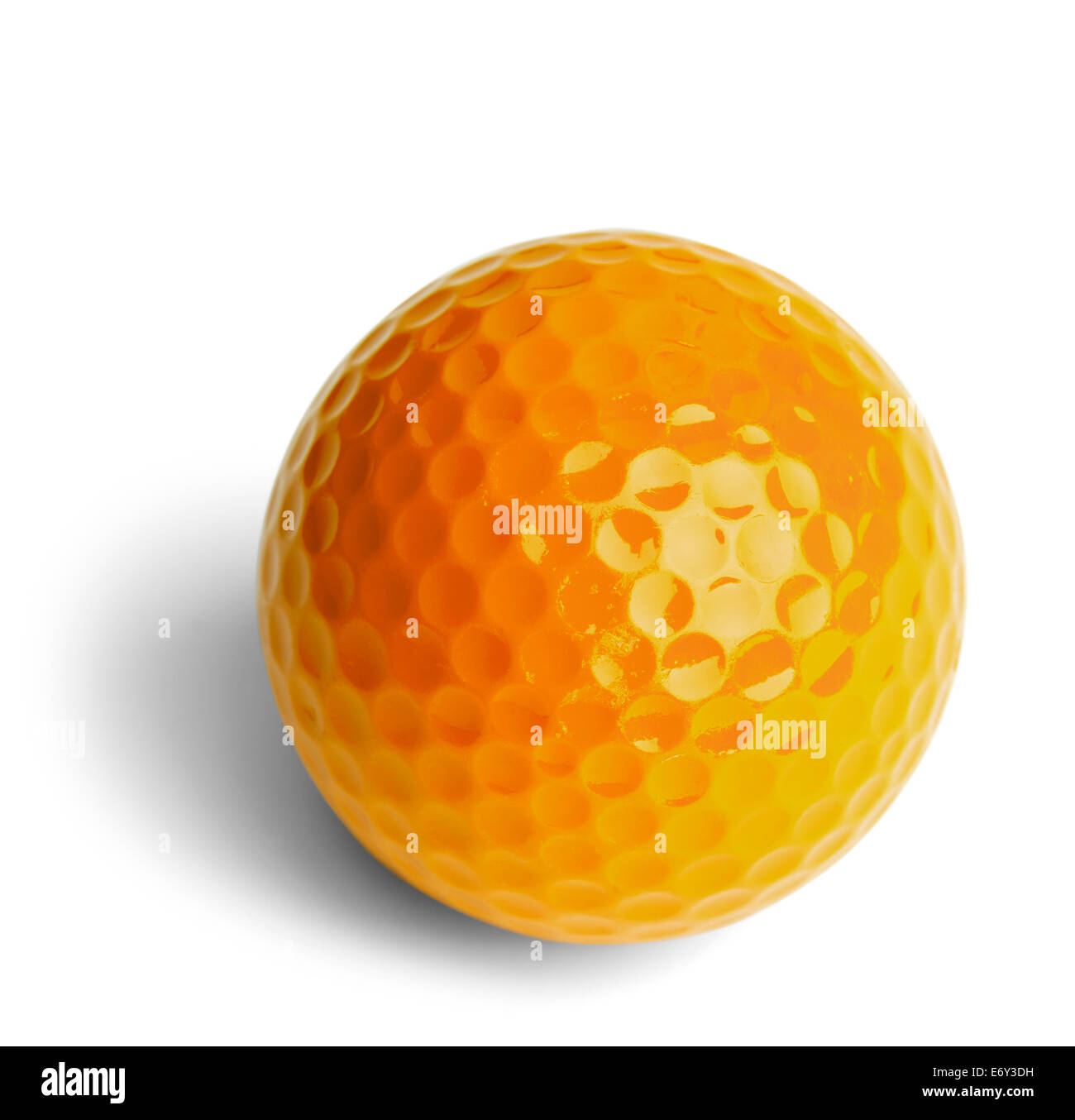 Gelbe Mini-Golf-Ball, Isolated On White Background. Stockfoto