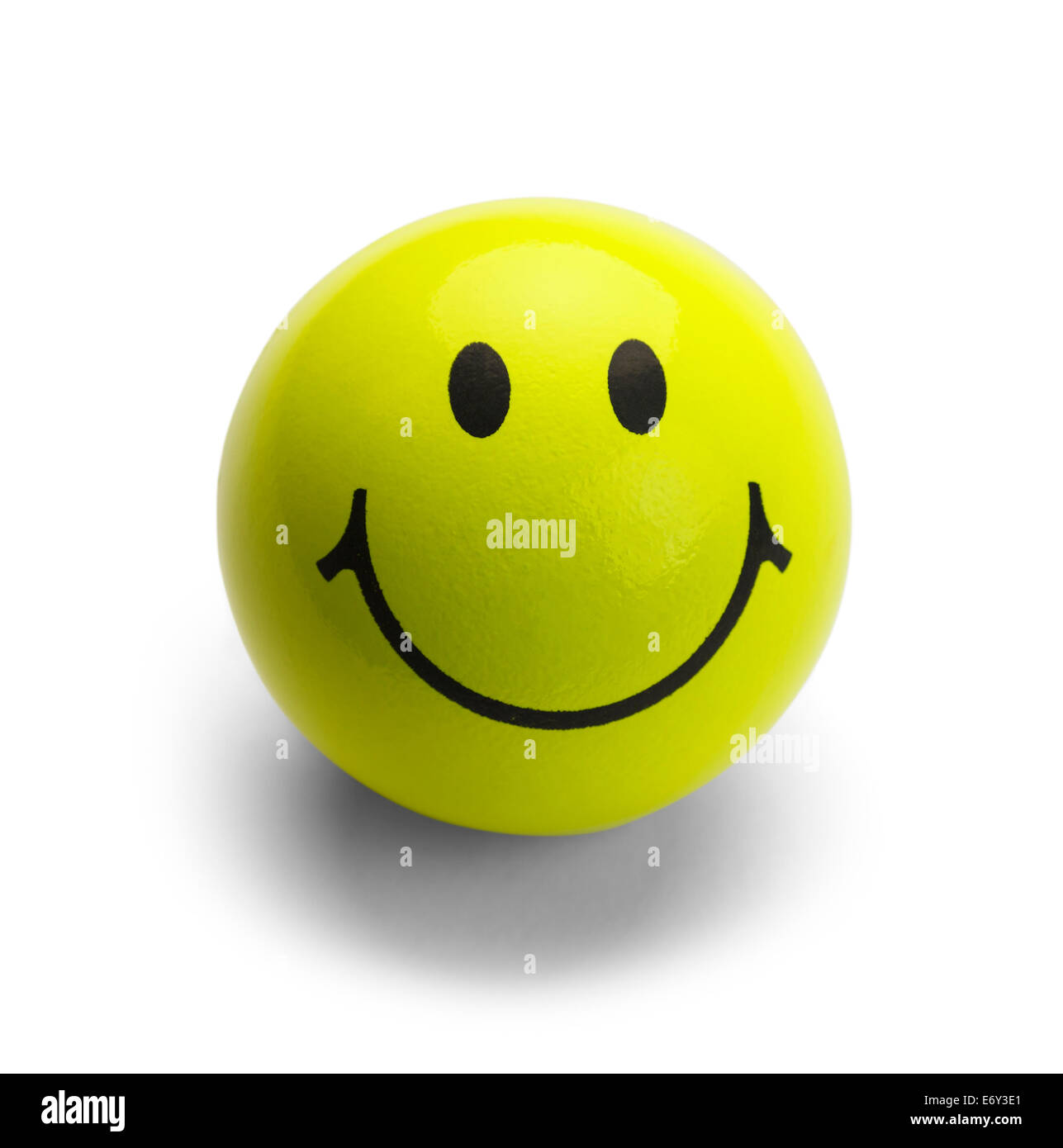 Runde Kugel mit Lächeln, Isolated on White Background. Stockfoto