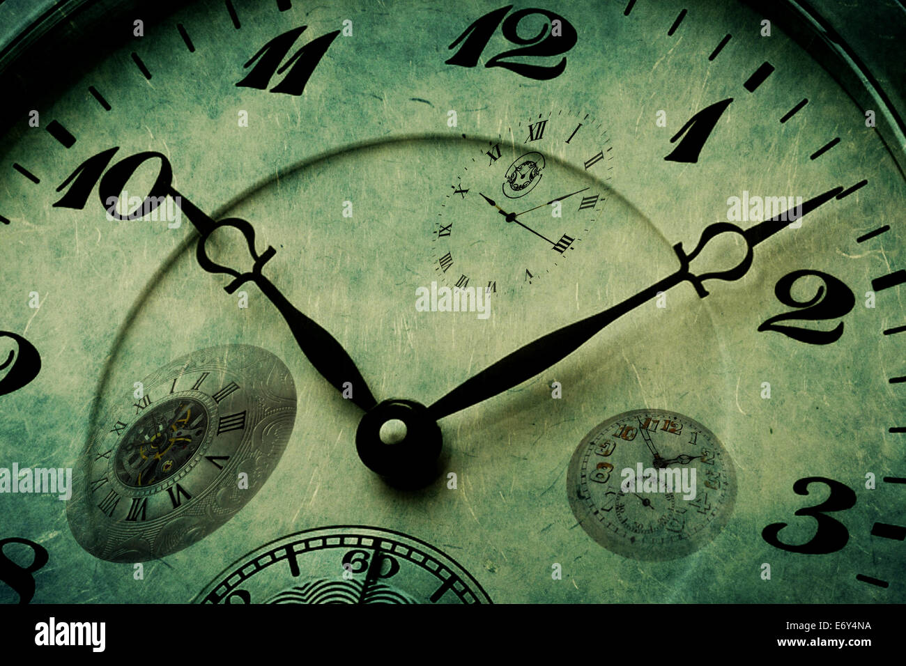 Detaillierten Textur der Uhr Uhr Zeitmessung der Weitergabe Stockfoto