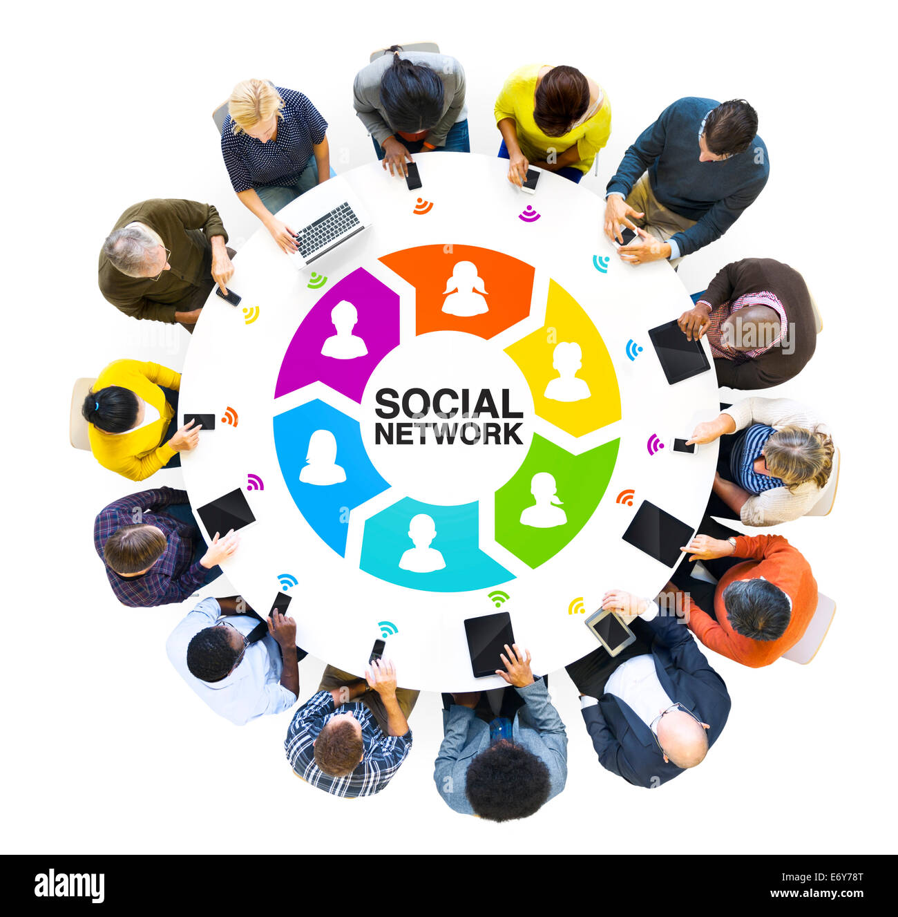 Gruppe von Menschen mit sozialen Netzwerk-Konzepte Stockfoto