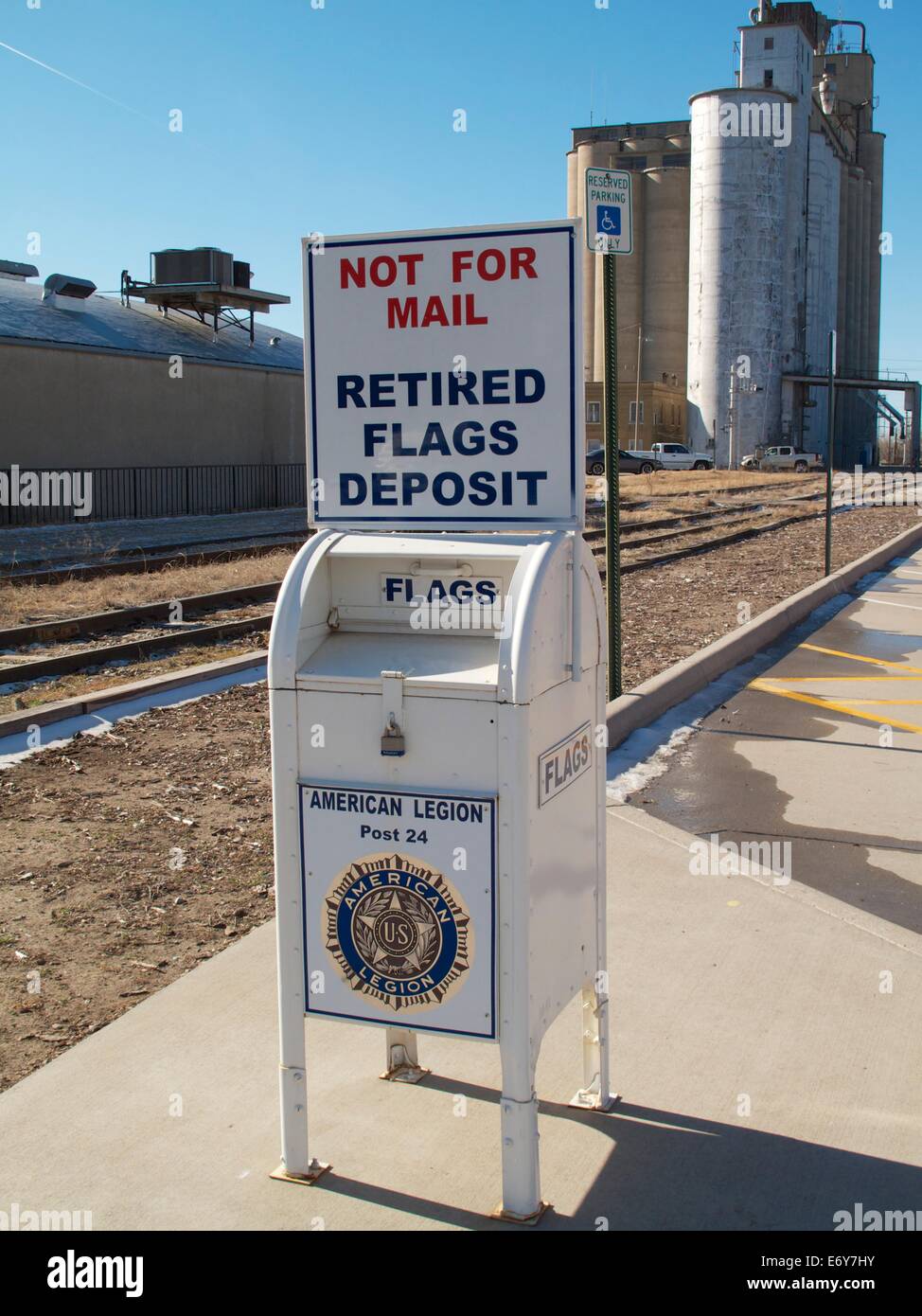 American Legion im Ruhestand Fahnen einen Safe. Stockfoto