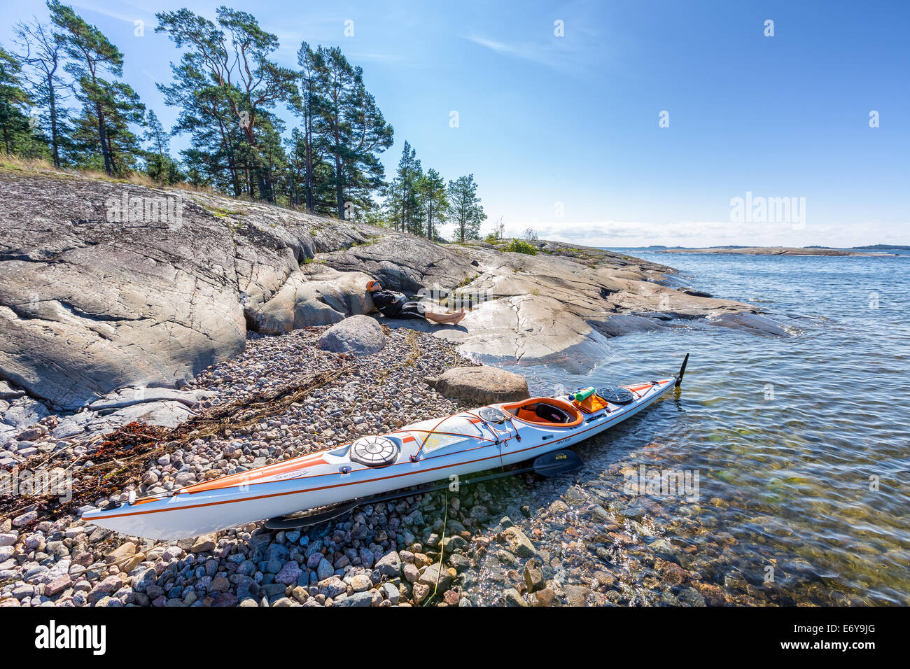 Ruhepause in Småland Insel, Kirkkonummi, Finnland, Europa, EU Stockfoto