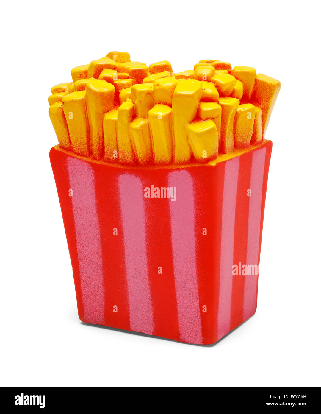 Kautschuk quietschend Spielzeug Pommes frites Isolated on White Background. Stockfoto