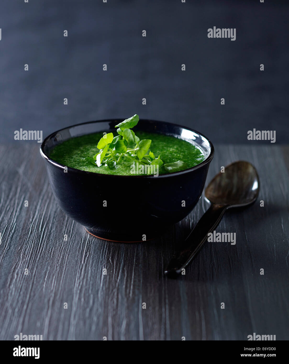 Brunnenkresse-Suppe Stockfoto