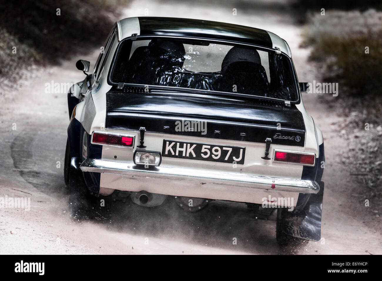 1970 Ford Escort RS1600 mit Fahrer Stephen Rimmer auf die 2014 Goodwood Festival of Speed, Sussex, UK. Stockfoto