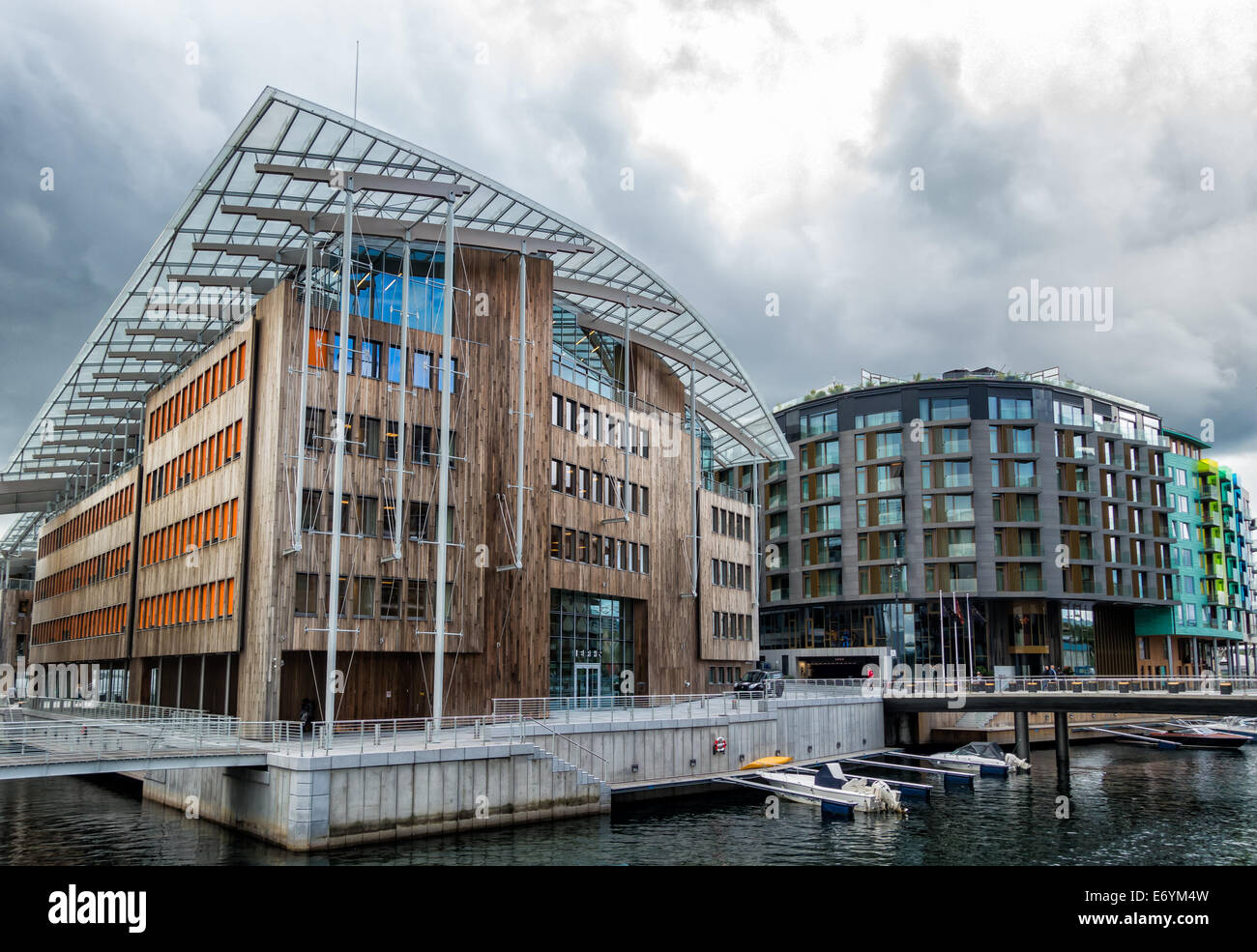 Aker Brygge Wasser vorne Hafen in Norwegen Stockfoto