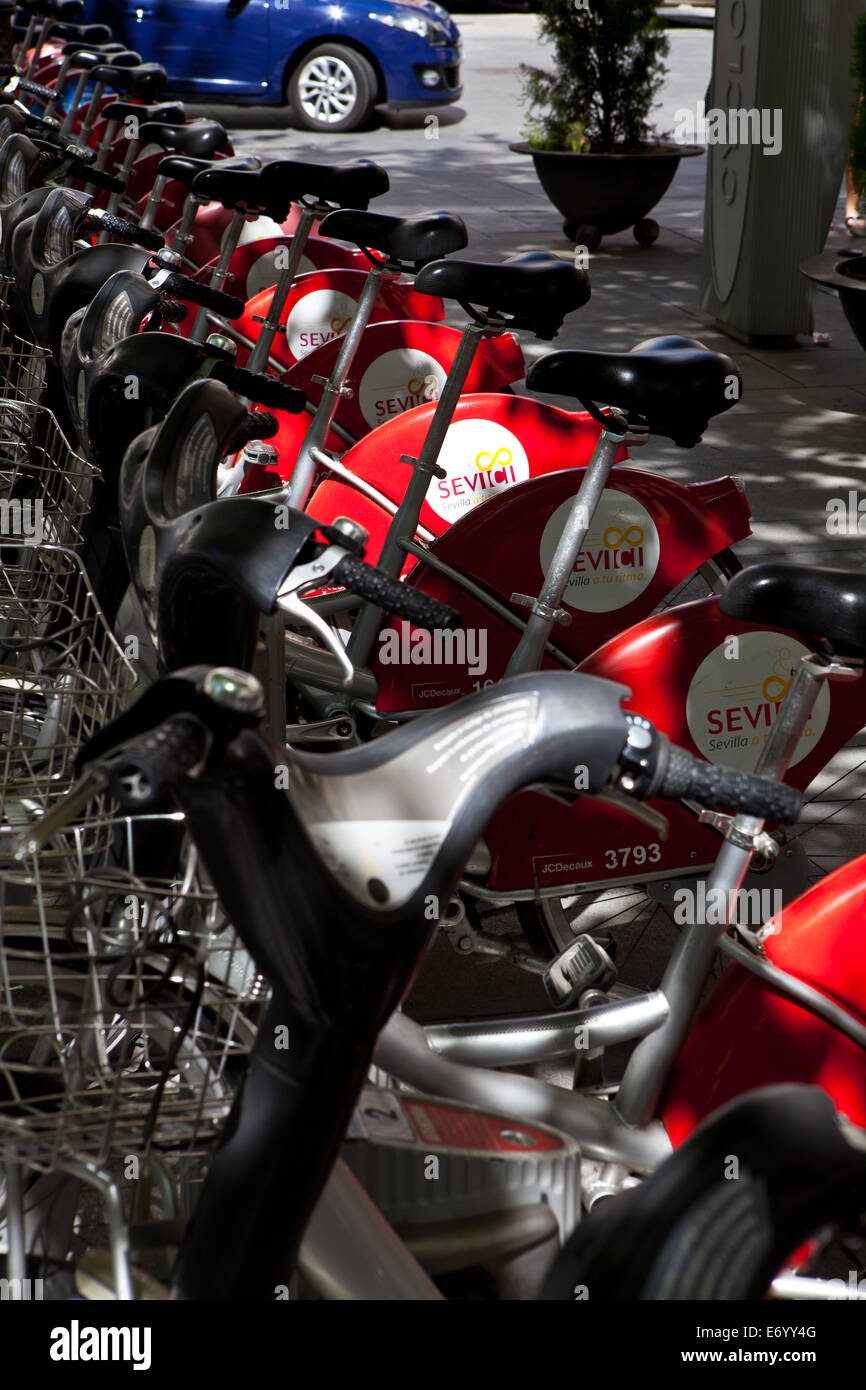 Sevilla-Bike-Verleih Stockfoto