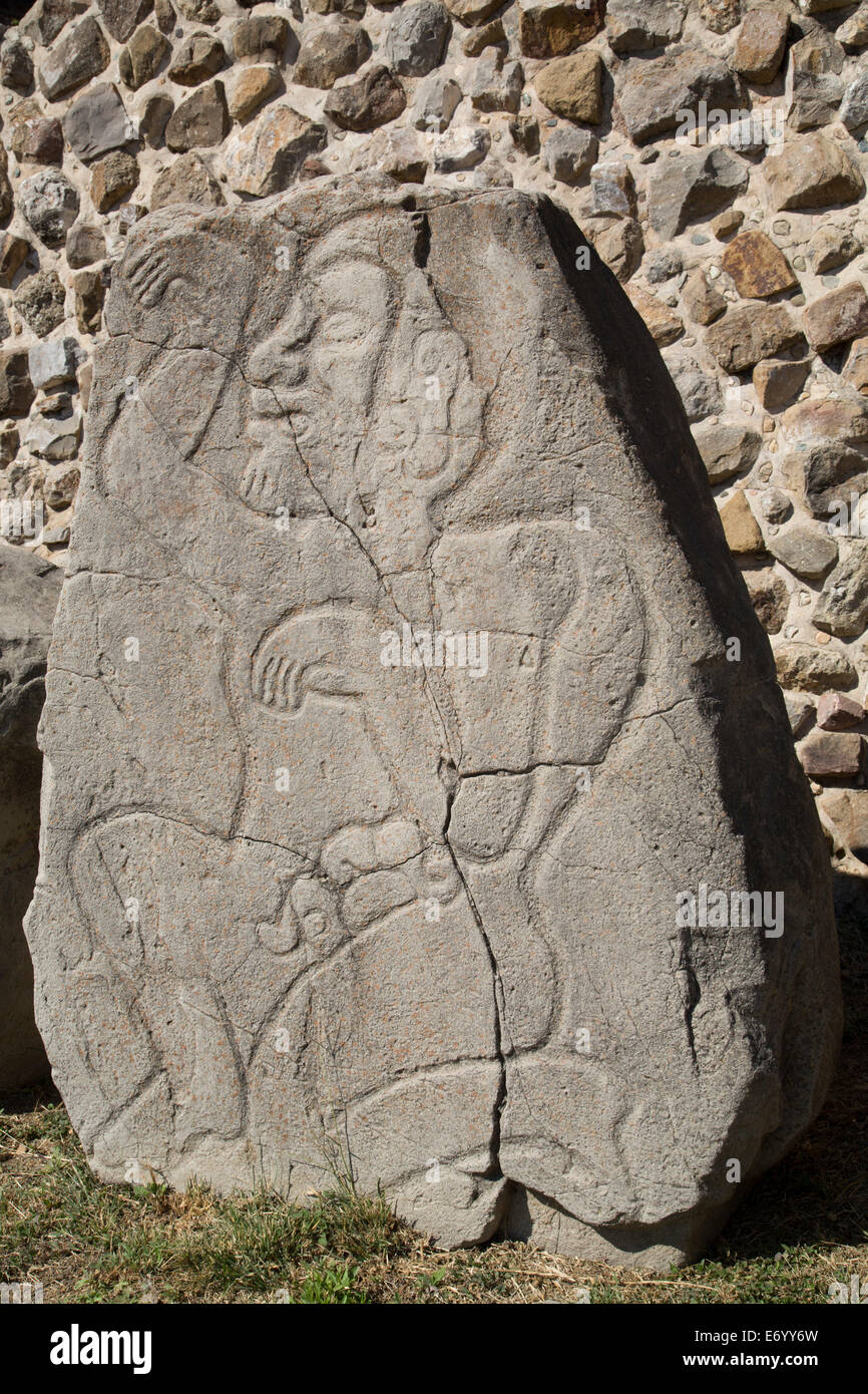 Mexiko, Oaxaca, Monte Alban, Galerie der Tänzer (Kopien, originale befinden sich im Musée Monte Alban) Stockfoto