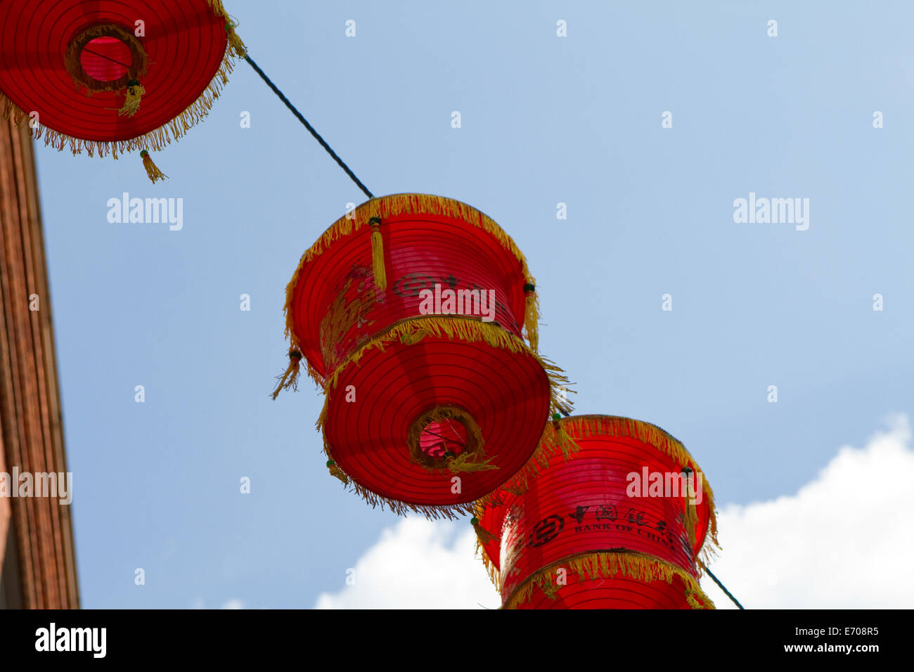 Chinesische Laternen in Chinatown London Stockfoto