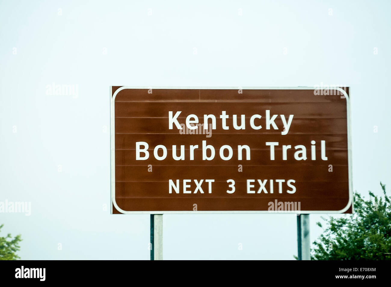 Verkehrszeichen für Kentucky Bourbon Trail in Kentucky Stockfoto