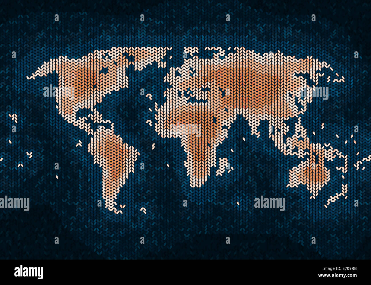 Gestrickte Weltkarte Stockfoto
