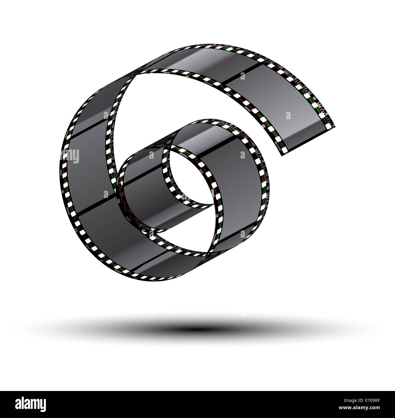 Film-Streifen-curl Stockfoto