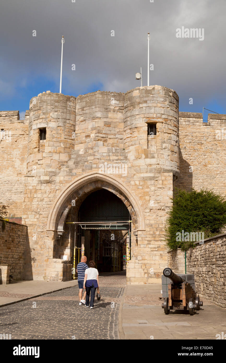 Lincoln Castle, East Gate, einem mittelalterlichen Gebäude aus dem 11. Jahrhundert, Lincoln, Lincolnshire, England UK Stockfoto