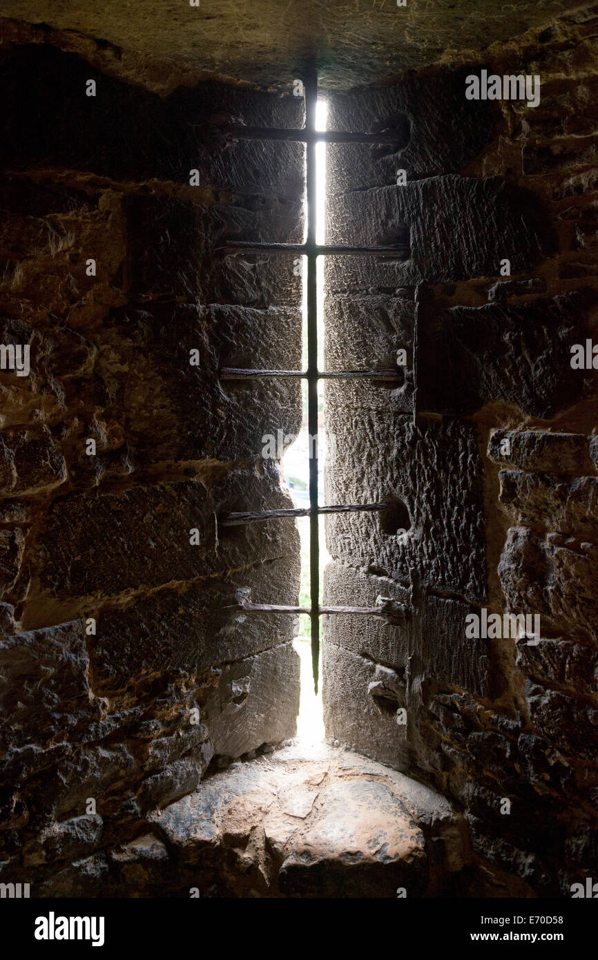 Mittelalterliche Burg Fenster, 12. Jahrhundert, Lincoln Castle, Lincoln Lincolnshire UK Stockfoto