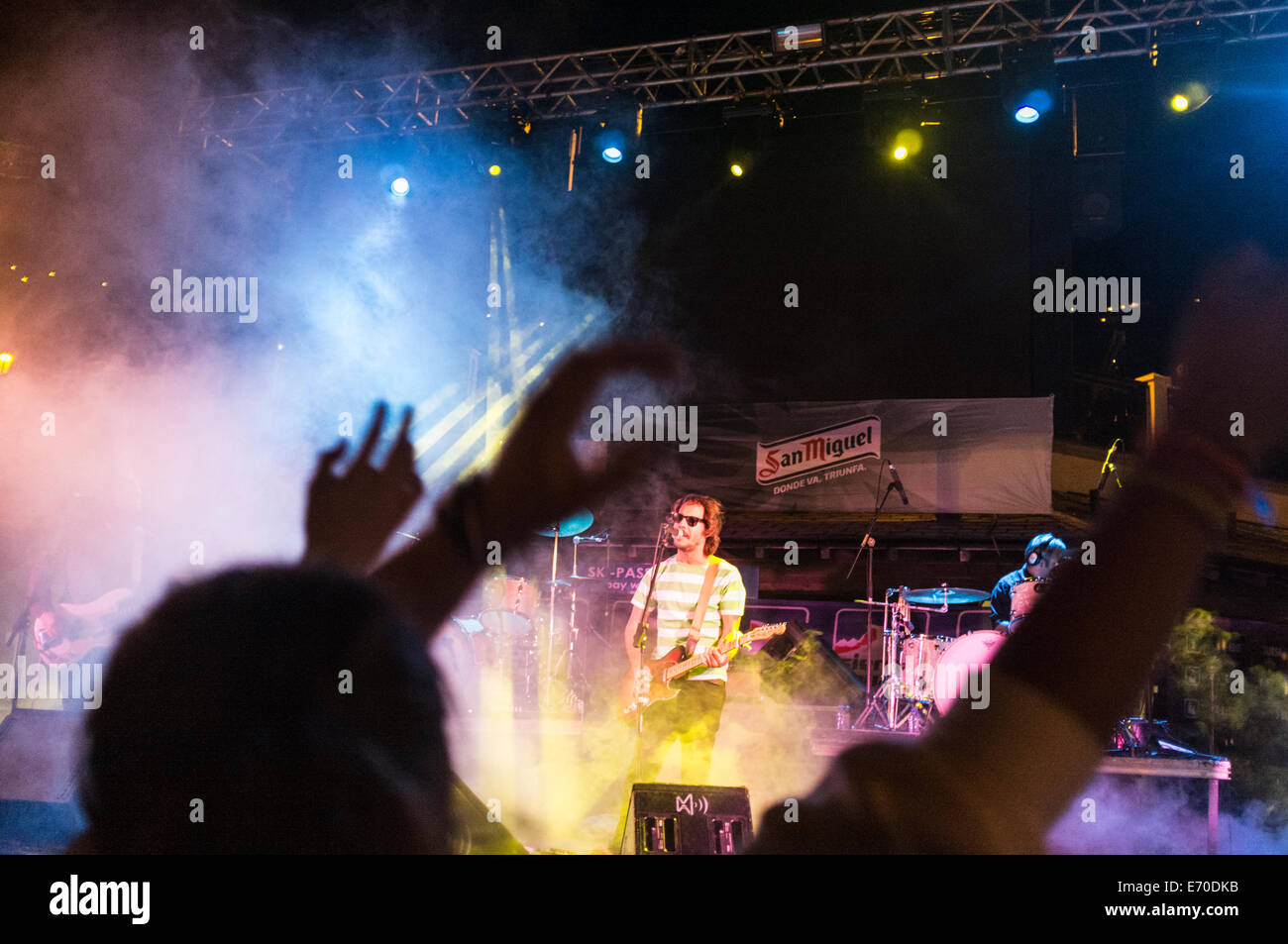 Jugendliche bei einem Pop-Konzert Stockfoto