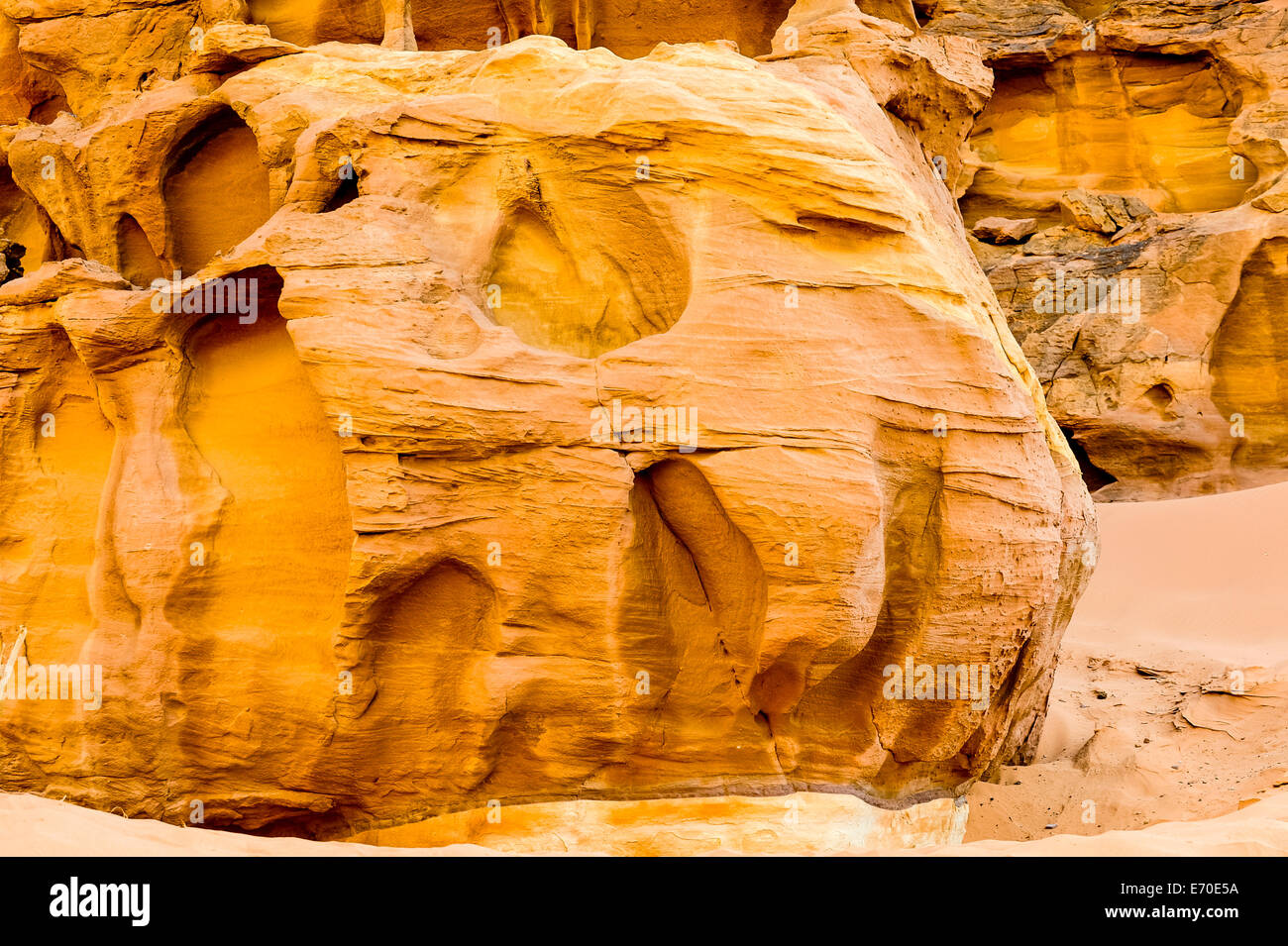 Jordanien. Wadi Rum ist auch bekannt als das Tal des Mondes. Stockfoto