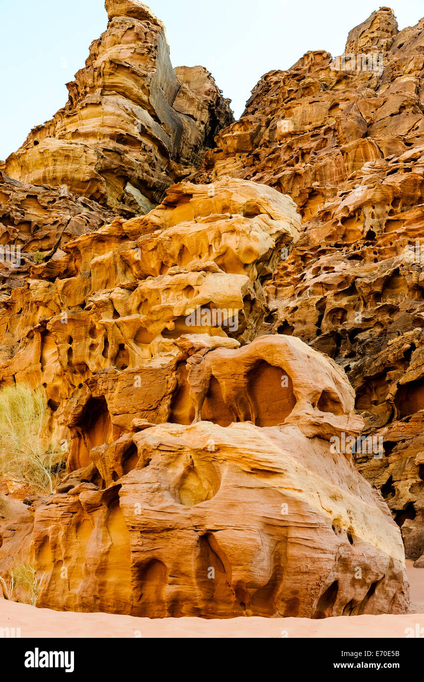 Jordanien. Wadi Rum ist auch bekannt als das Tal des Mondes. Stockfoto