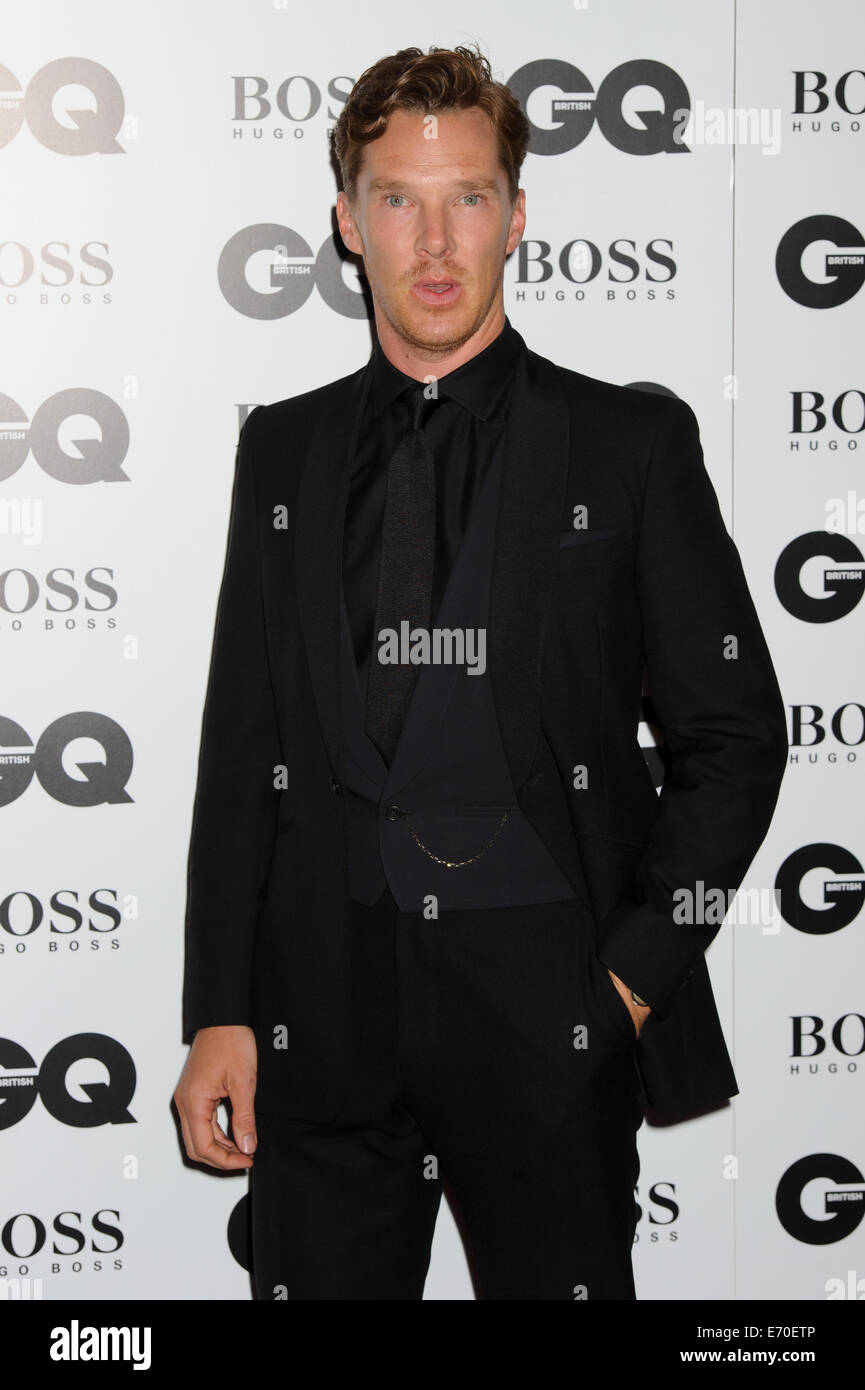 Benedict Cumberbatch kommt für die GQ Männer des The Jahr Awards 2014. Stockfoto