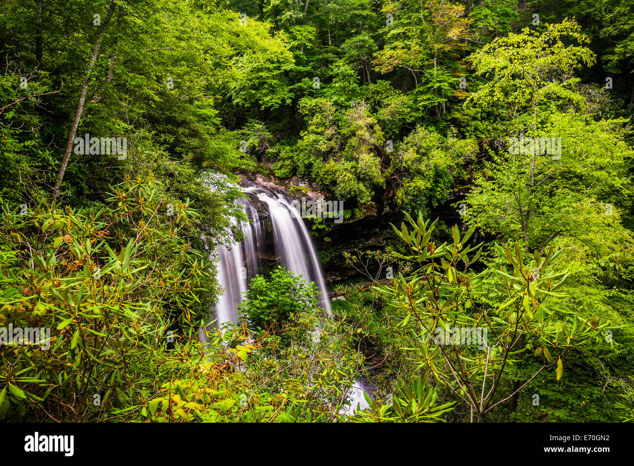 Blick auf trocken fällt, im Nantahala National Forest, North Carolina. Stockfoto