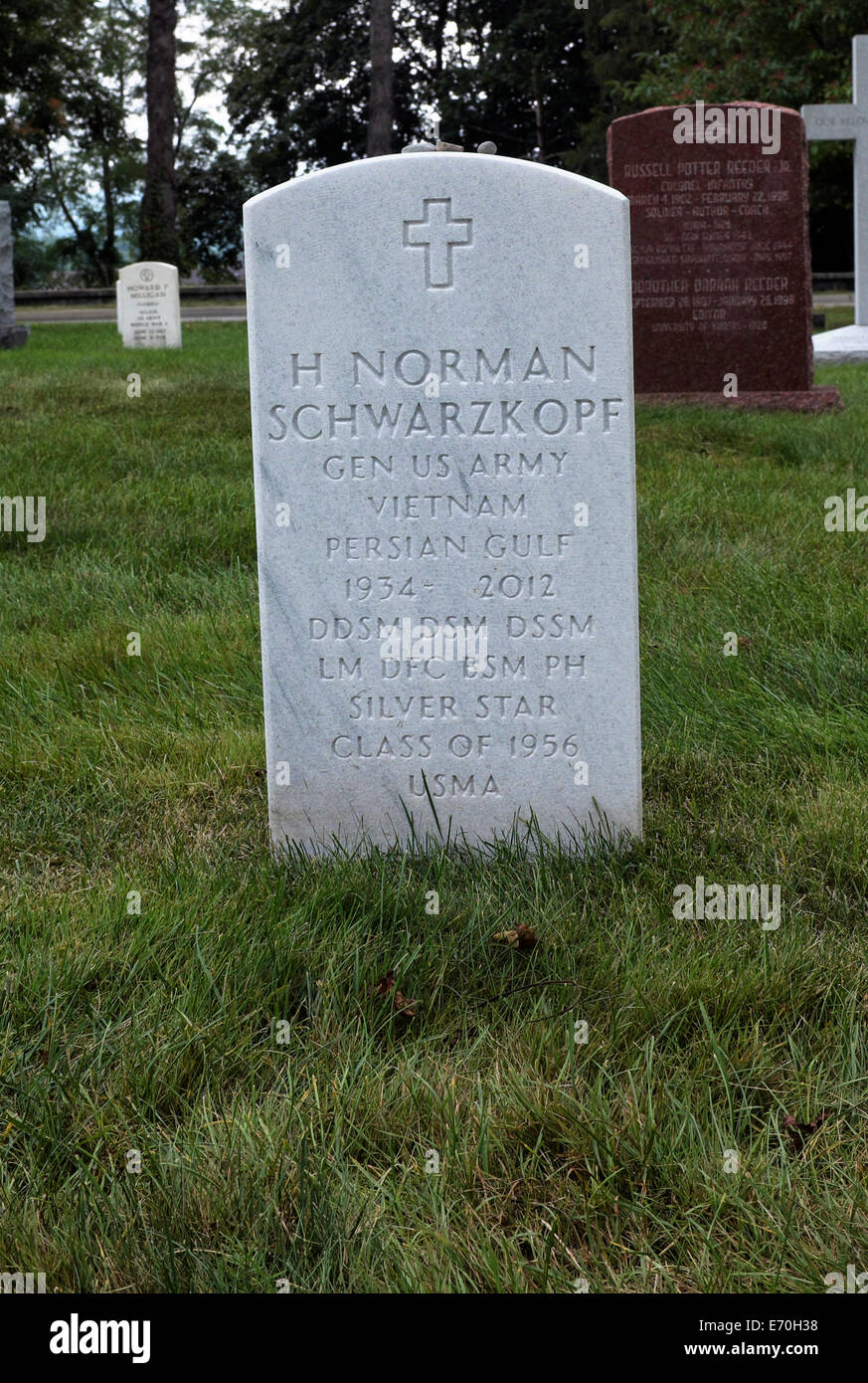Grab des allgemeinen H Norman Schwarzkopf, USA General, Commander Betrieb Wüste Sturm, West Point Friedhof Stockfoto