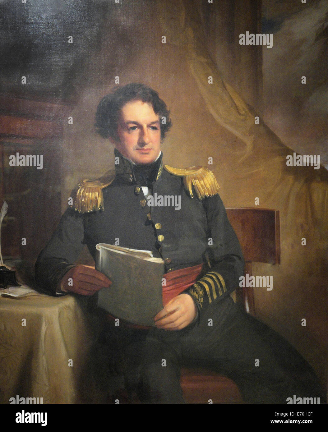 John James Albert von Thomas Sully, 1839.  John James Abert war ein Soldat der Vereinigten Staaten. Er leitete das Korps der Topographische Ingenieure für 32 Jahre, während welcher, die Zeit er die Zuordnung des amerikanischen Westens organisiert. Stockfoto