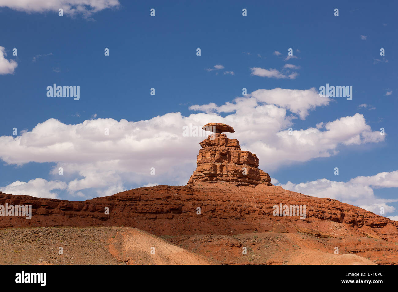 Mexican Hat-Rock-Formation in Utah Stockfoto