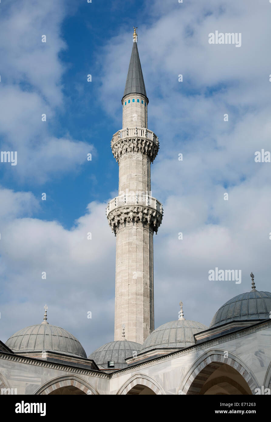 Süleymaniye Moschee Minarett, Istanbul, Türkei Stockfoto