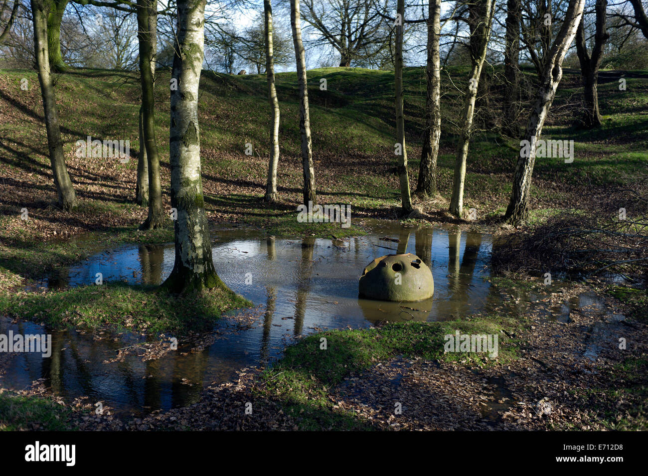 Ypern-Ieper WW1 Schlachtfeld, 1914-1918, Belgien. Hill 60, Ypern, Flandern, Belgien. Februar 2014 Hill 60 (60 Meter über dem Meer l Stockfoto