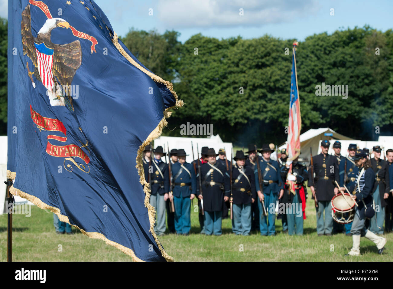 4. US-Infanterie-Regiment der amerikanischen Armee auf einem Reenactment. Detling, Kent, UK Stockfoto
