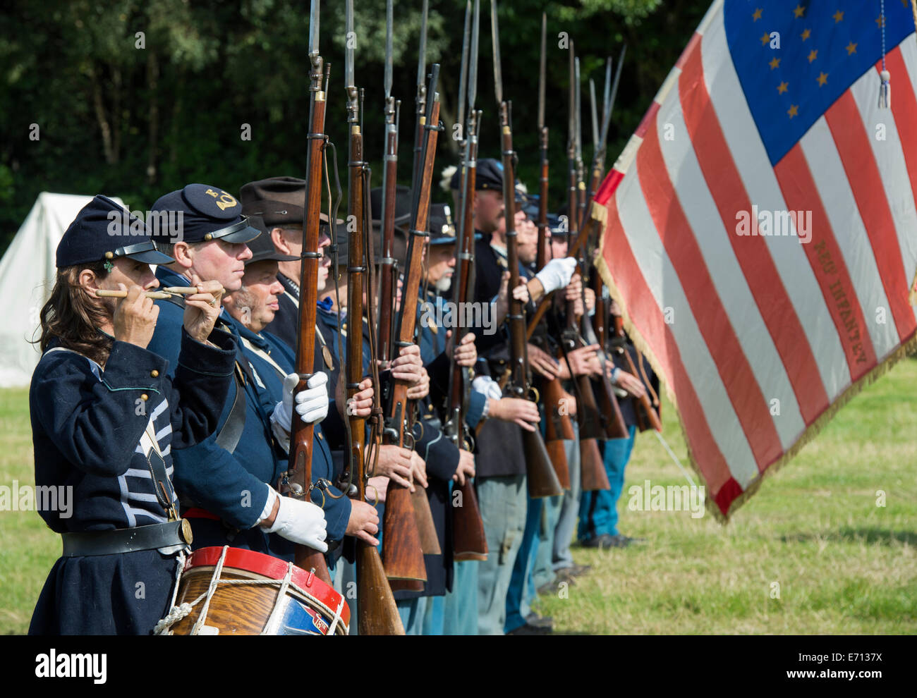 4. US-Infanterie-Regiment der amerikanischen Armee auf einem Reenactment. Detling, Kent, UK Stockfoto