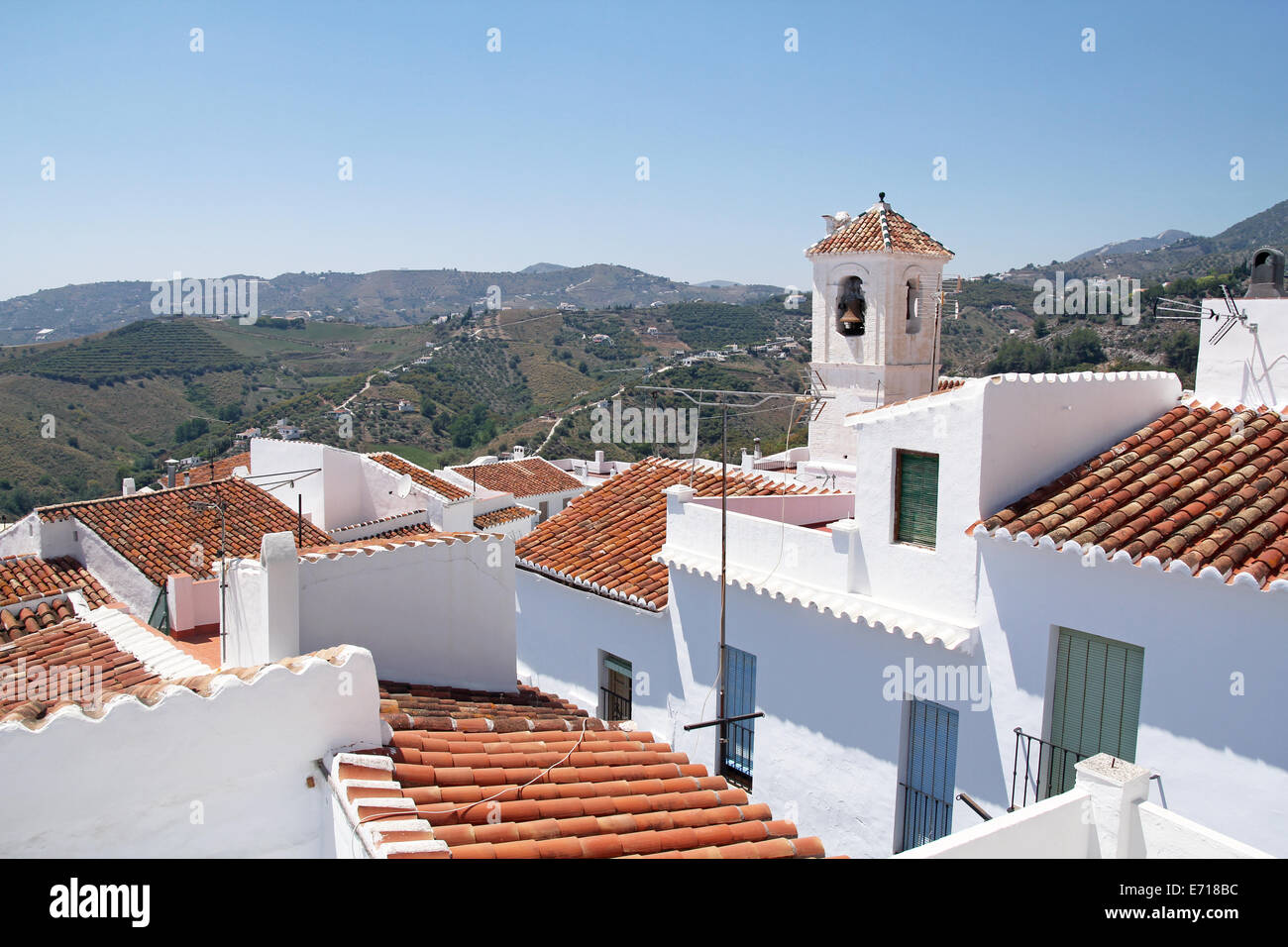 Frigiliana - schöne weiße Stadt in Andalusien, Costa Del Sol, Spanien Stockfoto