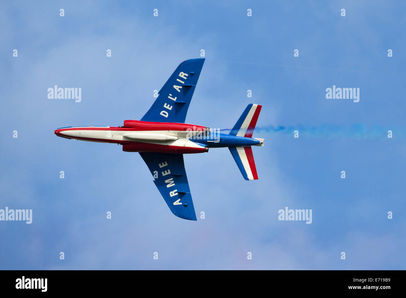 Payerne, Schweiz, 30. August 2014. Patrouille Acrobatique de France durchführen eine Manöver auf dem Air Show im AIR14 auf SA. Stockfoto