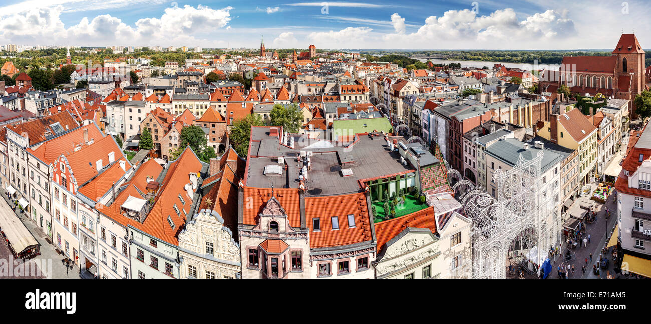 Hochauflösende Panorama von Torun, Polen. Stockfoto