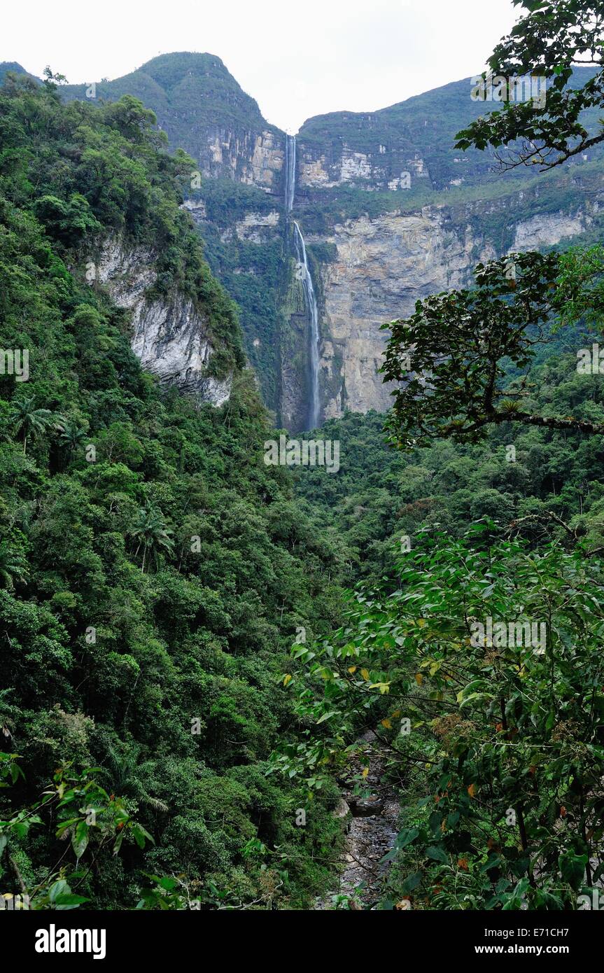 Gocta Wasserfällen Route in CHACHAPOYAS. Abteilung von Amazonas. Peru Stockfoto