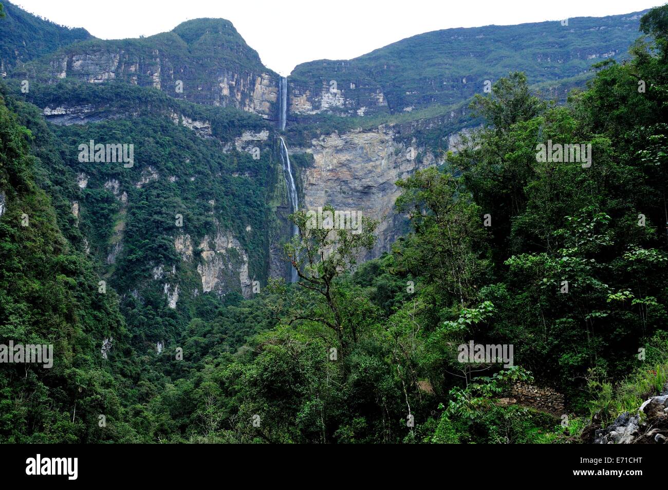 Gocta Wasserfällen Route in CHACHAPOYAS. Abteilung von Amazonas. Peru Stockfoto