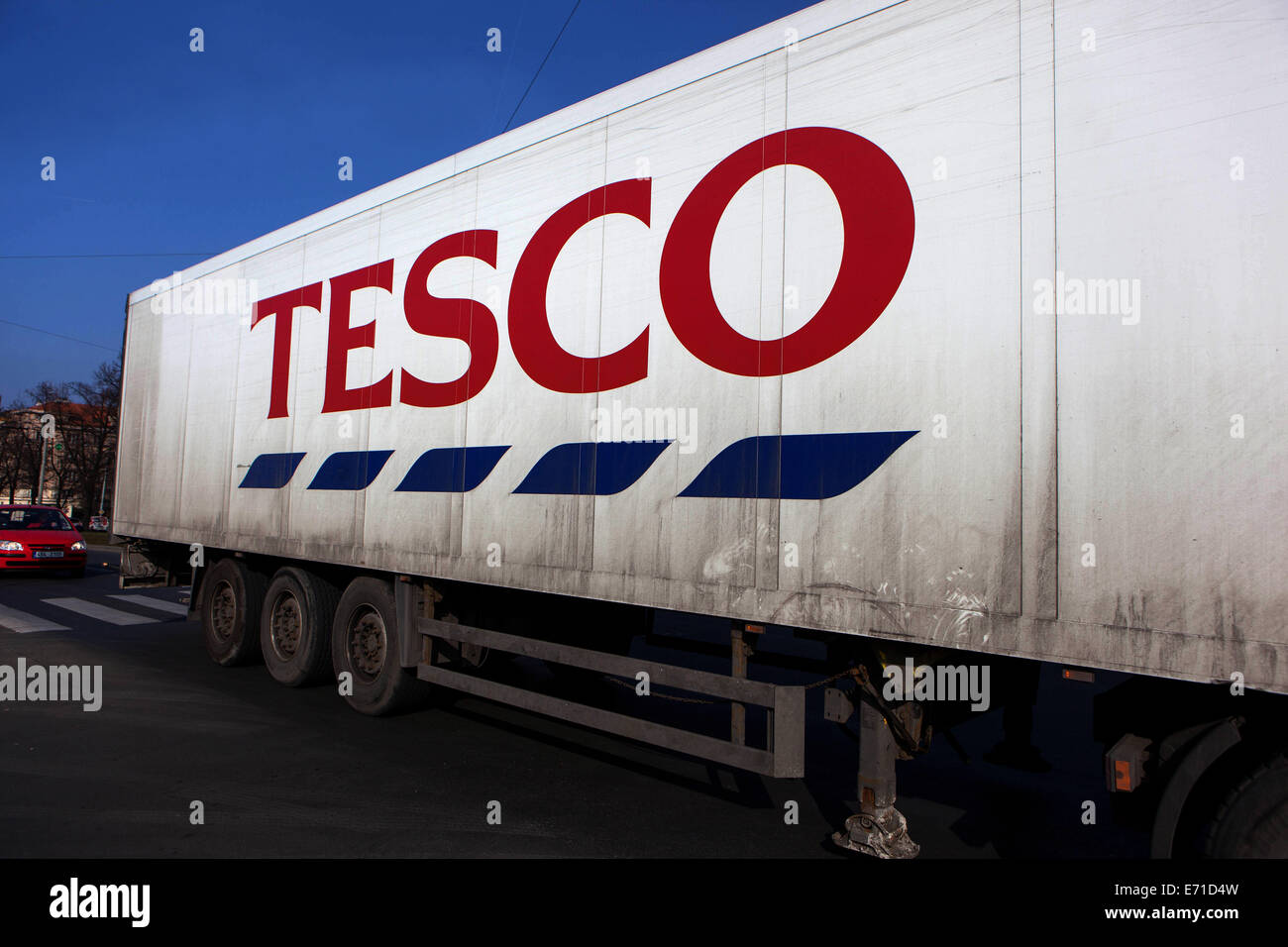 TESCO Zeichen Logo, Prag Stockfoto
